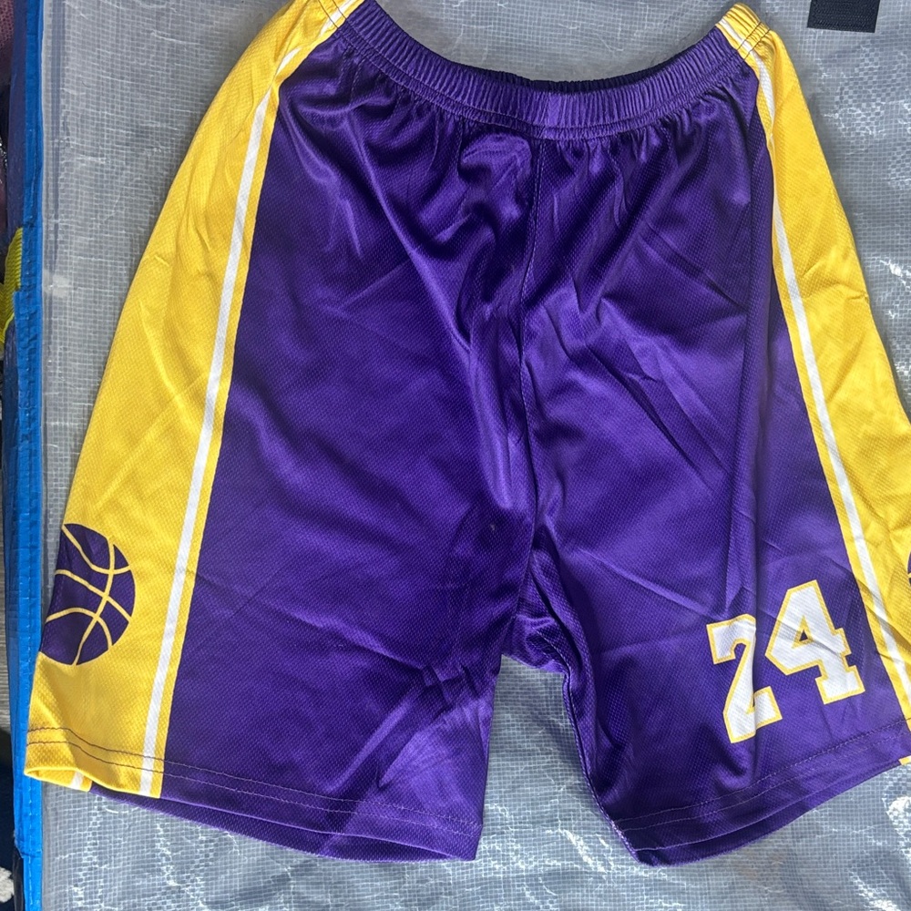 Purple and Yellow Basketball Shorts